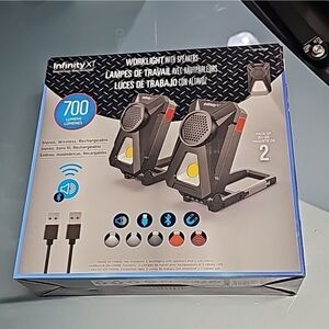 INFINITY X1 Rechargeable Work Lights w Bluetooth Speakers Stereo 2 Pack …
